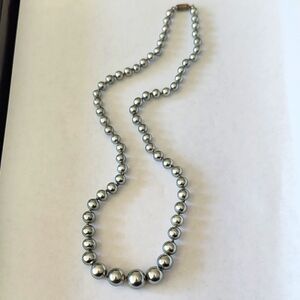 Elegant Silver Faux Pearl Beaded Necklace